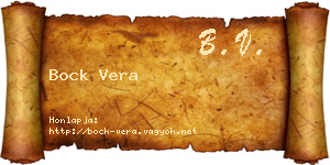 Bock Vera névjegykártya